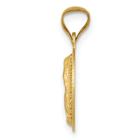 14K Polished D/C Lady Of Guadalupe Circle Pendant-K5630