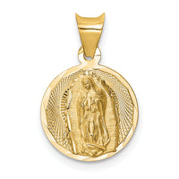 14K Polished D/C Lady Of Guadalupe Circle Pendant-K5630