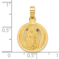 14K Polished D/C Lady Of Guadalupe Circle Pendant-K5631
