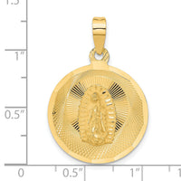 14K Polished D/C Lady Of Guadalupe Circle Pendant-K5632