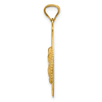 14K Polished D/C  Lady Of Guadalupe Oval Pendant-K5634