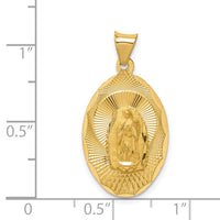 14K Polished D/C  Lady Of Guadalupe Oval Pendant-K5634