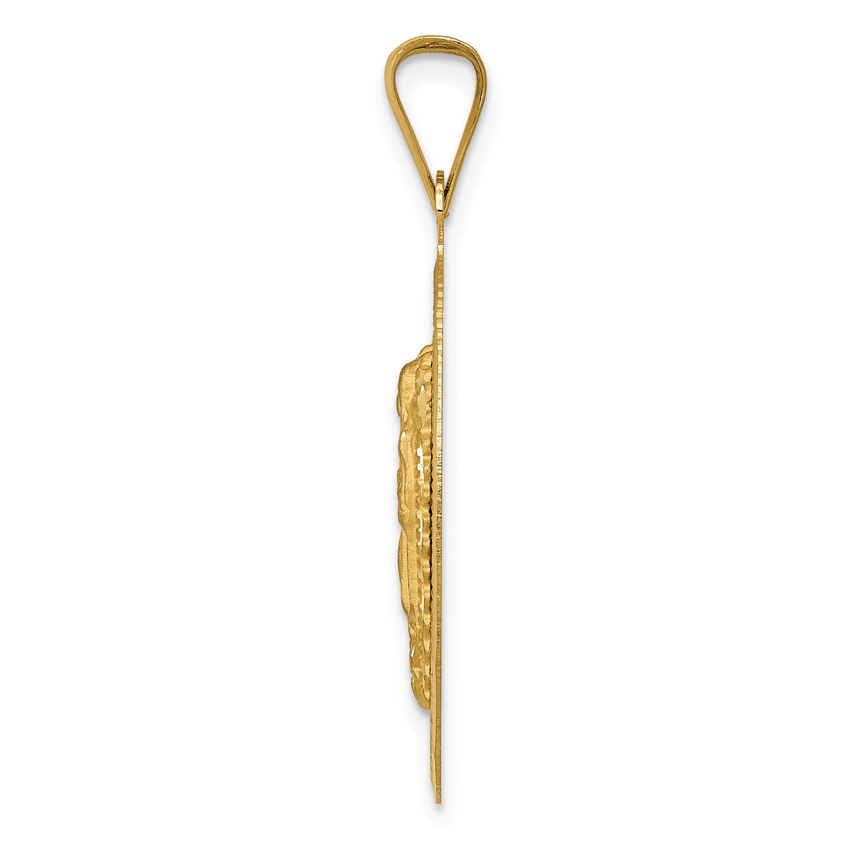 14K Polished D/C  Lady Of Guadalupe Oval Pendant-K5635