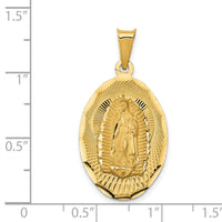 14K Polished D/C  Lady Of Guadalupe Oval Pendant-K5635