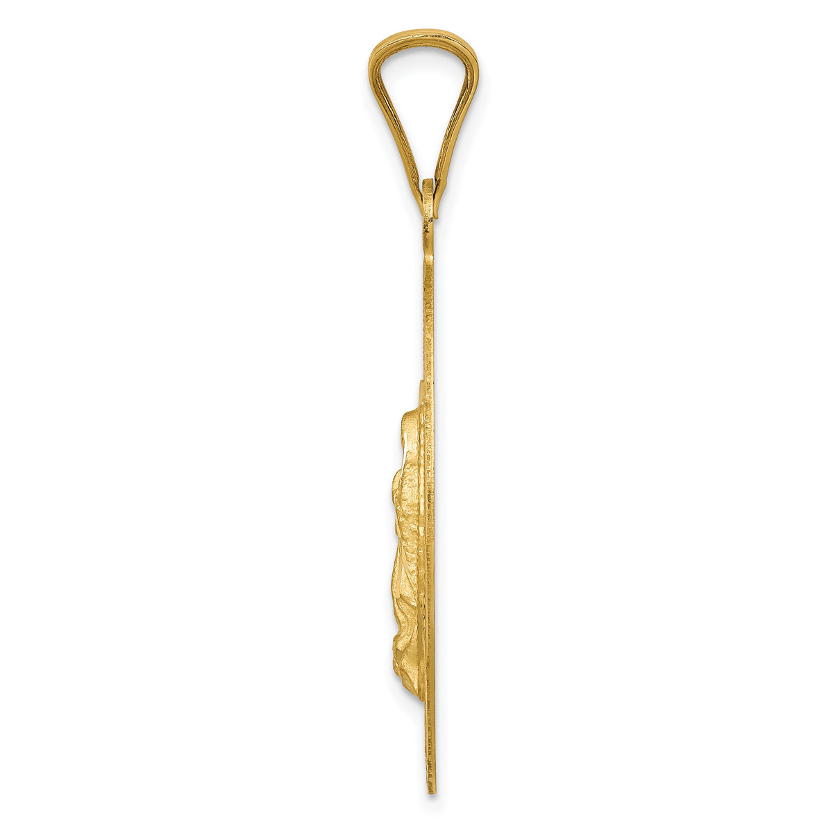 14K Polished D/C  Lady Of Guadalupe Oval Pendant-K5636