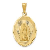 14K Polished D/C  Lady Of Guadalupe Oval Pendant-K5636