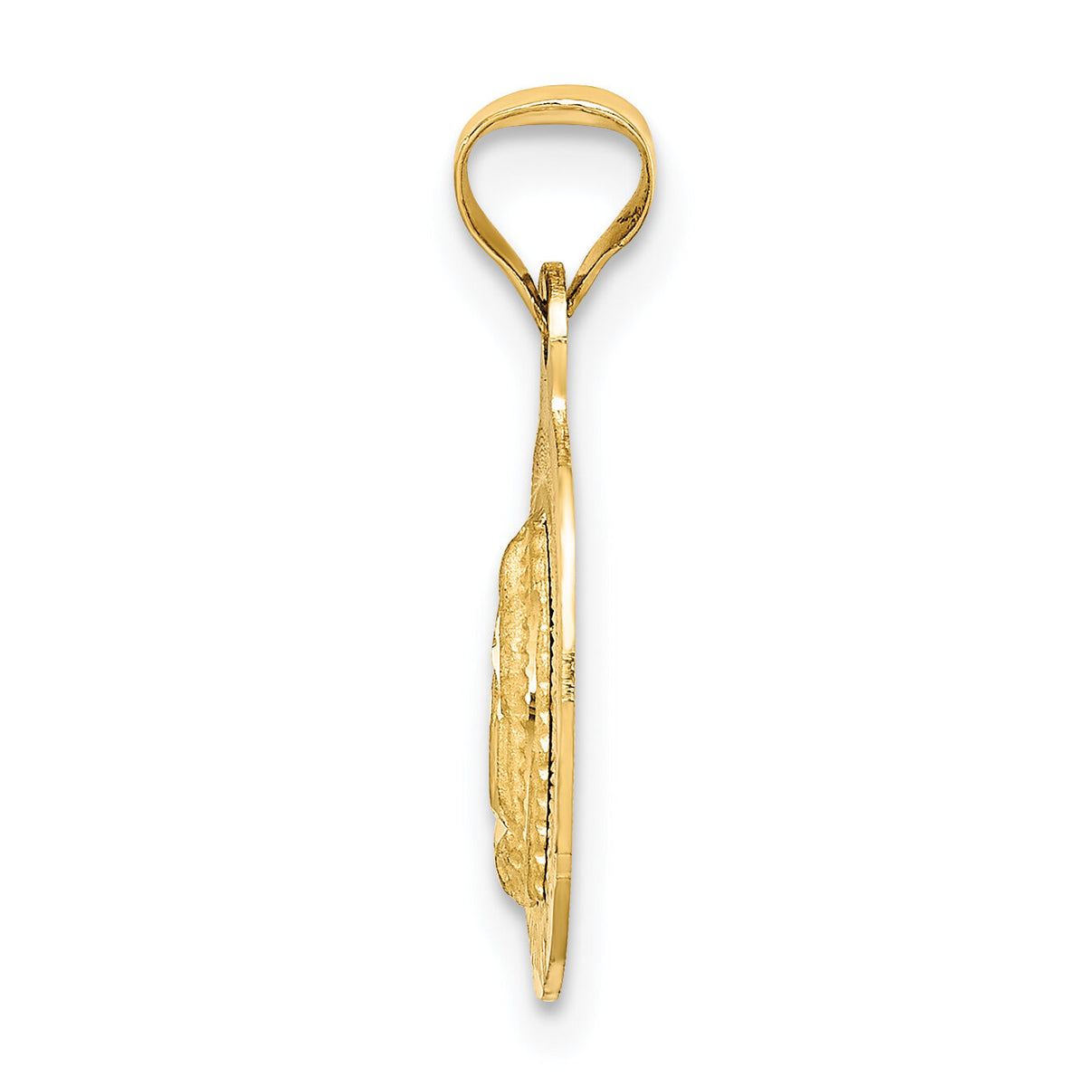 14K w/Rhodium D/C Lady Of Guadalupe Oval Pendant-K5637