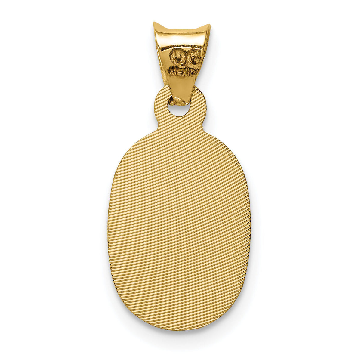 14K w/Rhodium D/C Lady Of Guadalupe Oval Pendant-K5637