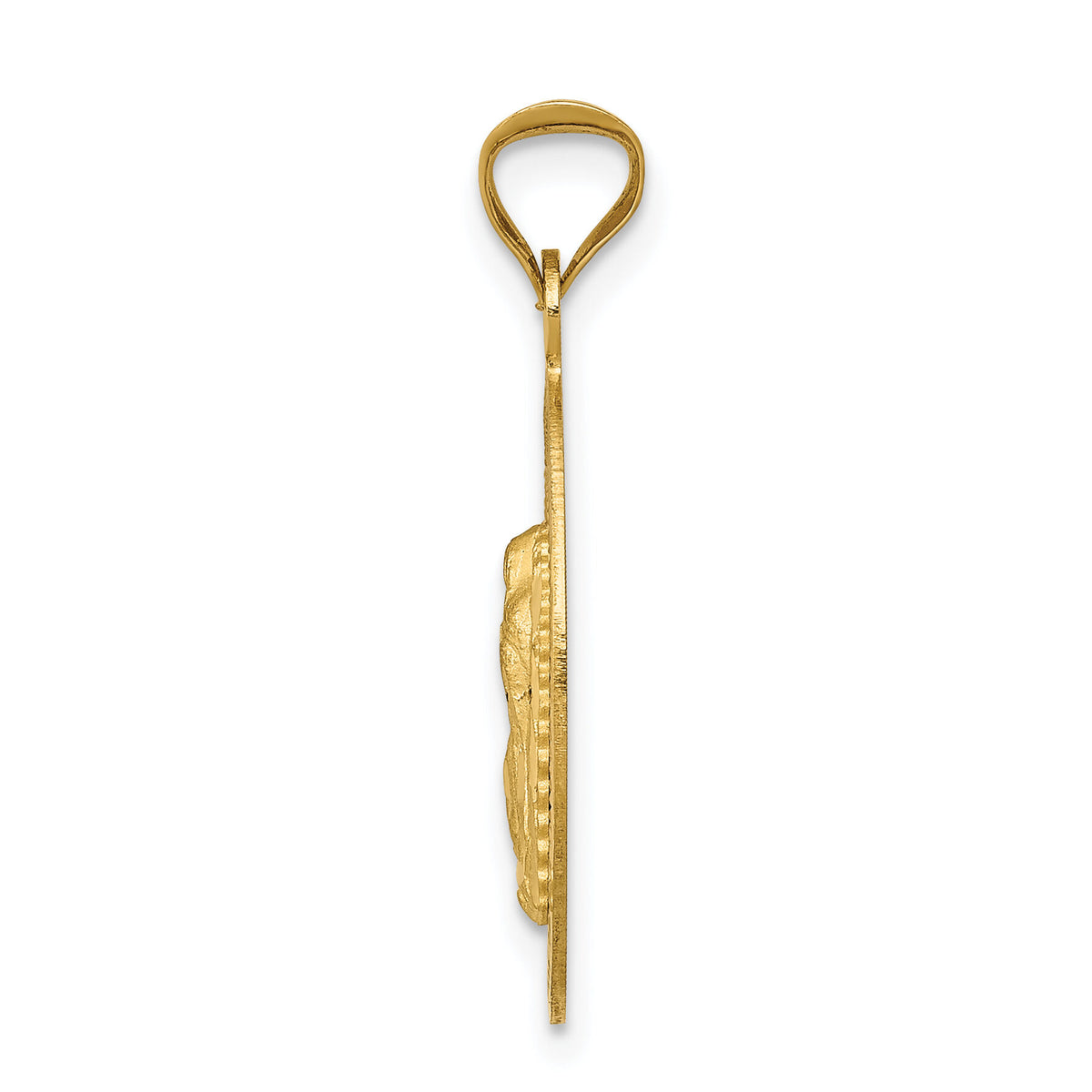 14K w/Rhodium D/C Lady Of Guadalupe Oval Pendant-K5638