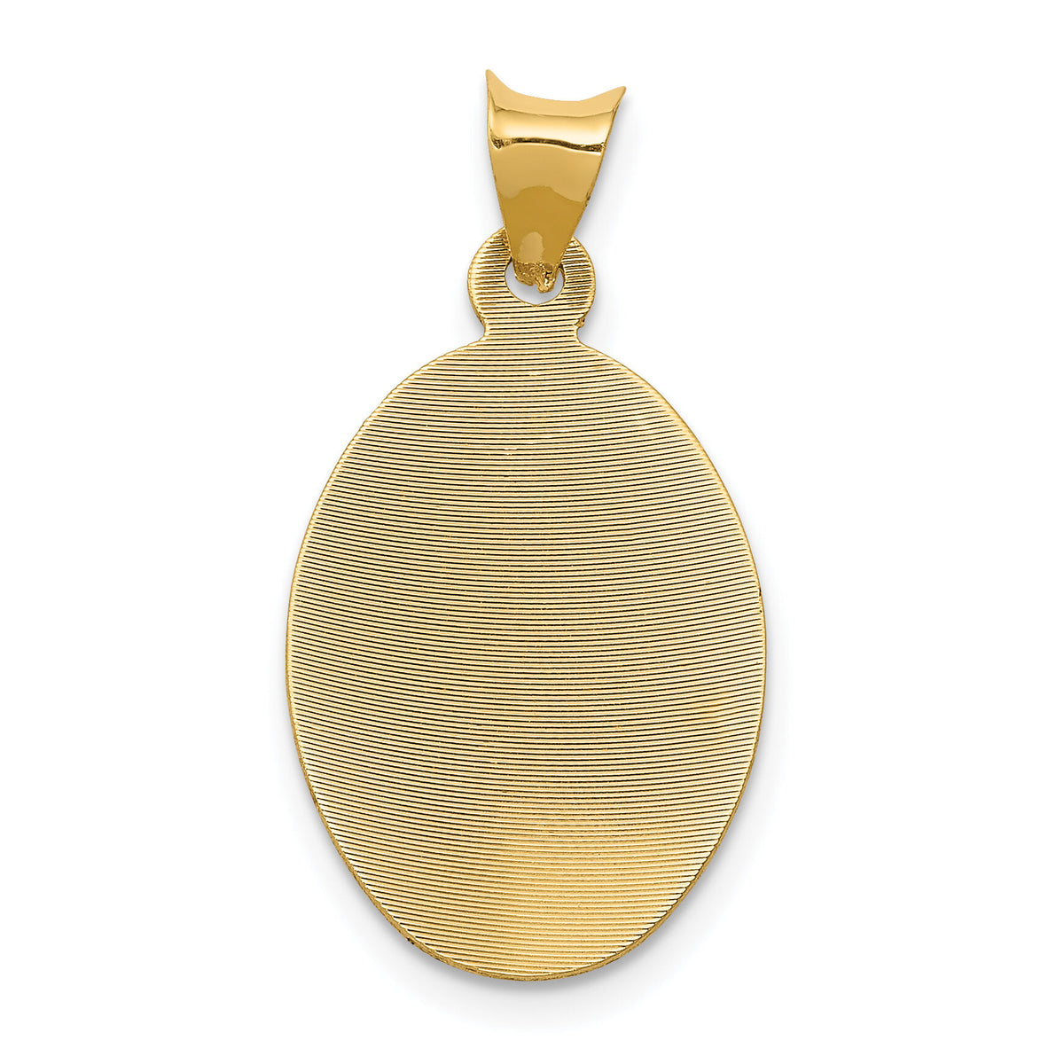 14K w/Rhodium D/C Lady Of Guadalupe Oval Pendant-K5638