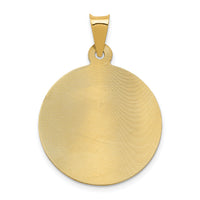 14K w/Rhodium Polished D/C Lady Of Guadalupe Circle Pendant-K5641