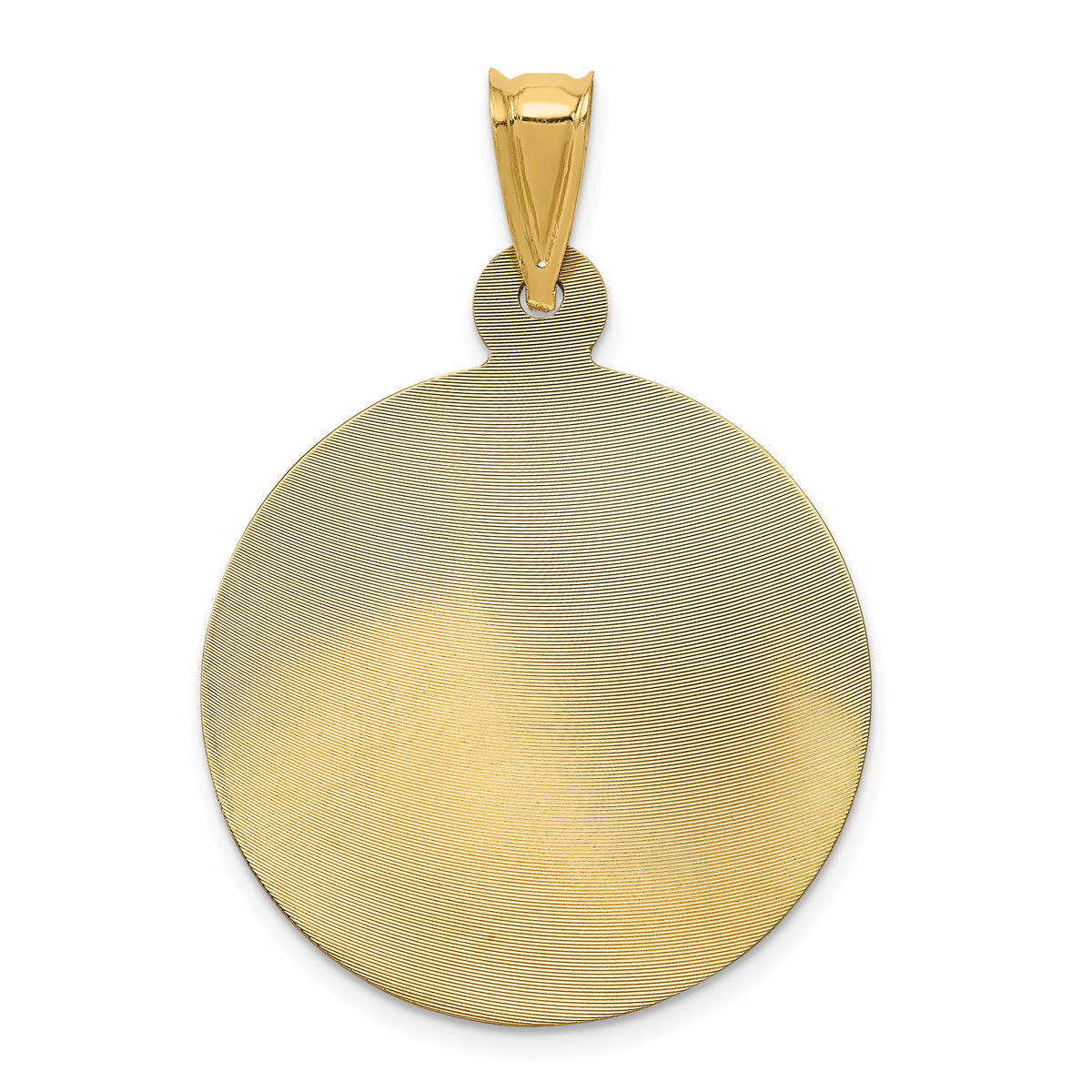 14K w/Rhodium Polished D/C Lady Of Guadalupe Circle Pendant-K5642