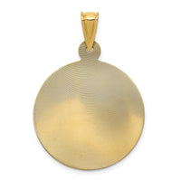 14K w/Rhodium Polished D/C Lady Of Guadalupe Circle Pendant-K5642