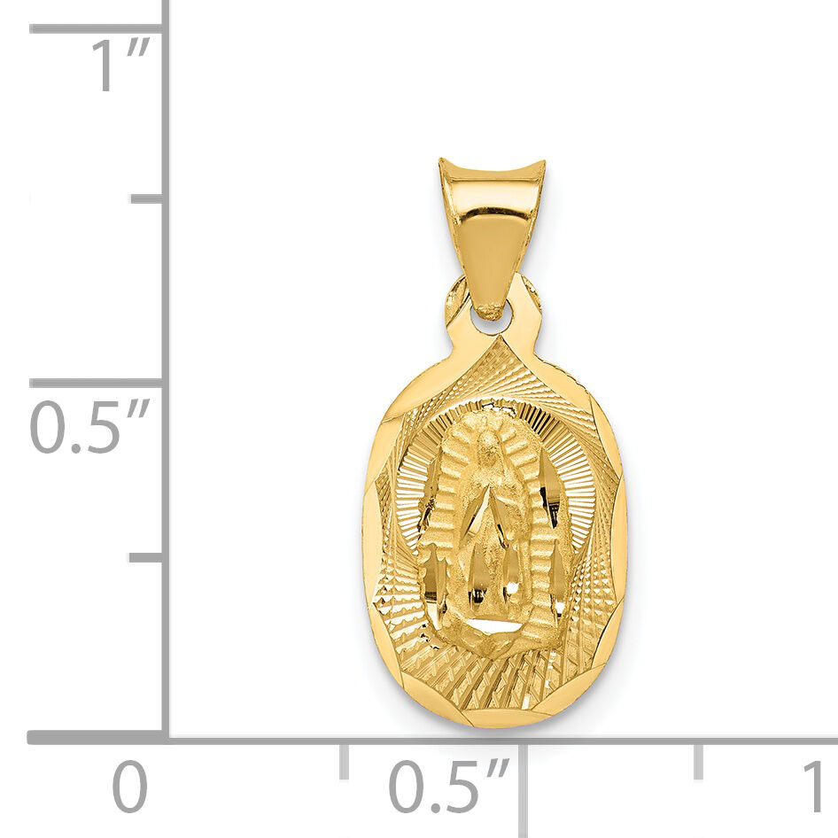 14K Polished D/C Lady Of Guadalupe Oval Pendant-K5643