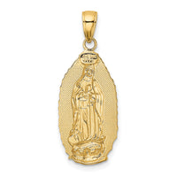 14K Polished Our Lady Of Guadalupe Oval Disc Engraved Pendant-K5645