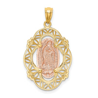 14K Two-tone w/White Rhodium Guadalupe Medal Pendant-K5646
