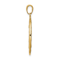 14K Gold Satin and Polished Finish Miraculous Medal Pendant-K5647
