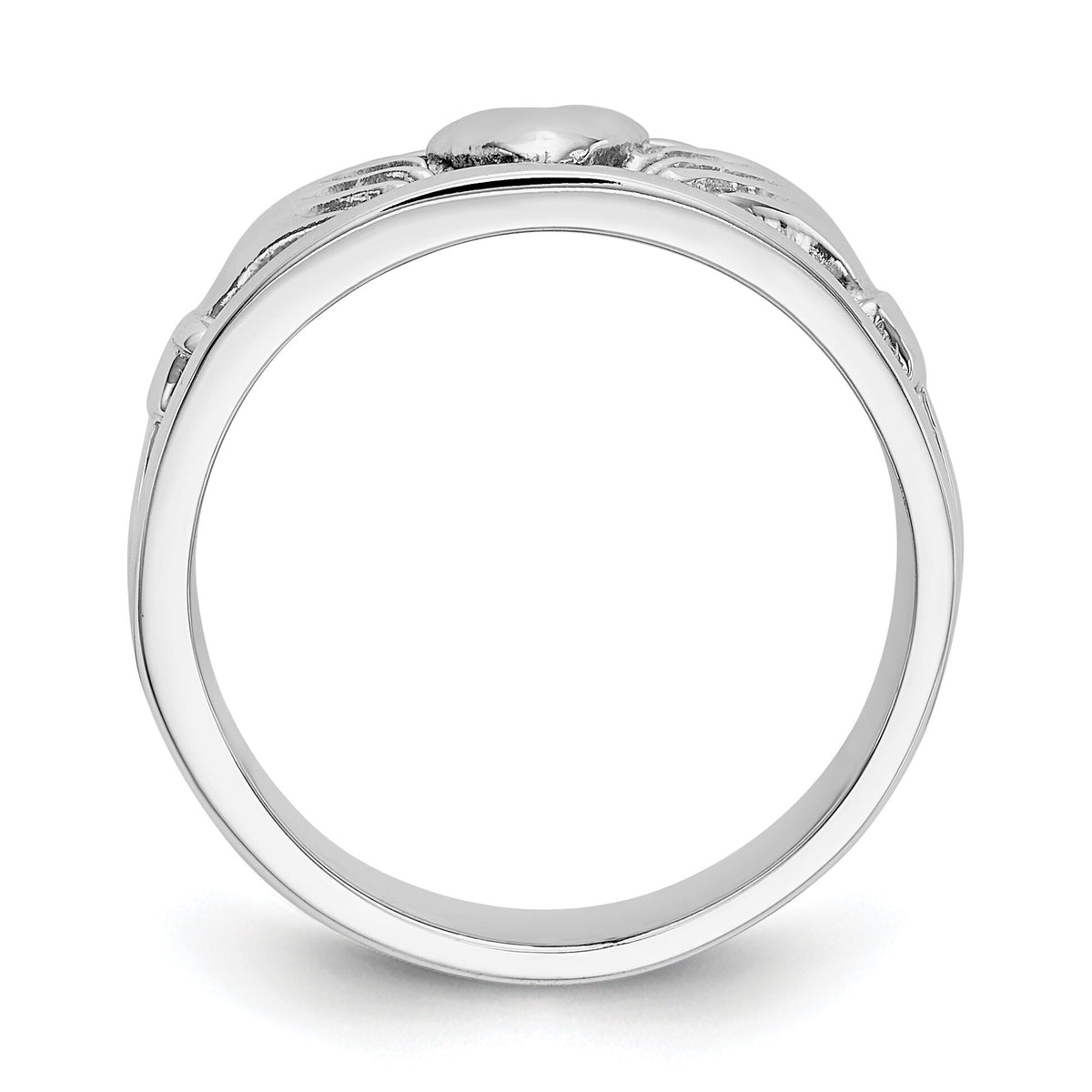 14k White Gold Claddagh Band-K565