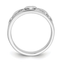 14k White Gold Claddagh Band-K565