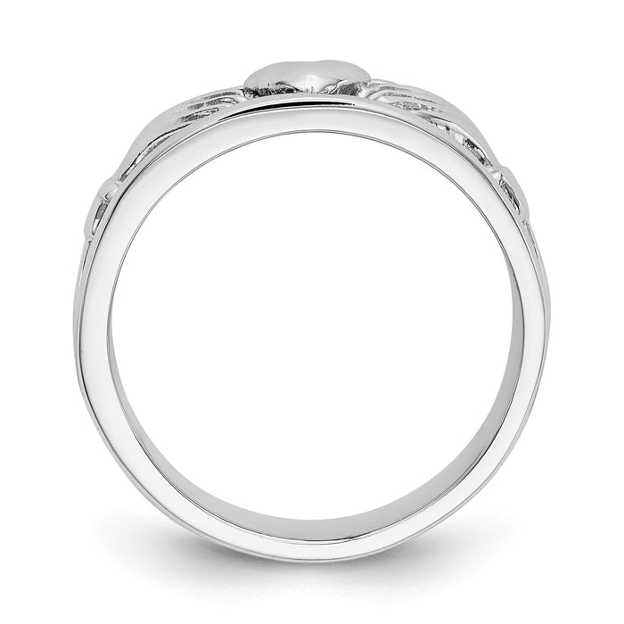 14k White Gold Claddagh Band-K565