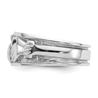 14k White Gold Claddagh Band-K565