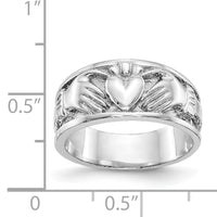 14k White Gold Claddagh Band-K565