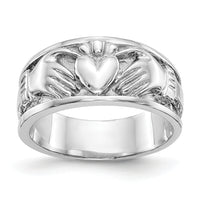 14k White Gold Claddagh Band-K565