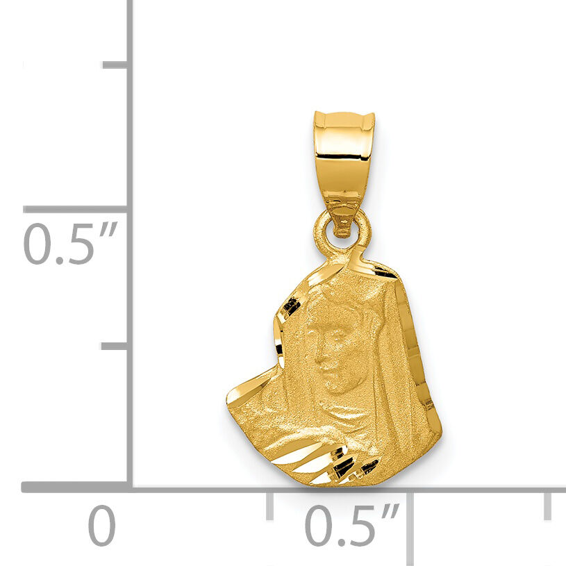 14K Satin D/C Mary Pendant-K5652