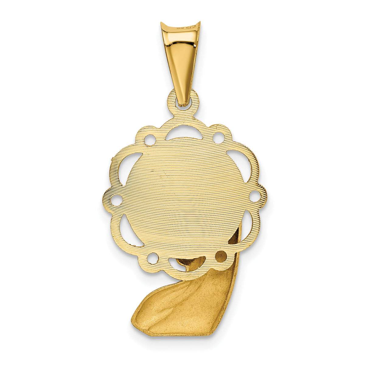 14k Satin and Polished Mary Pendant-K5654