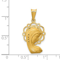 14k Satin and Polished Mary Pendant-K5654