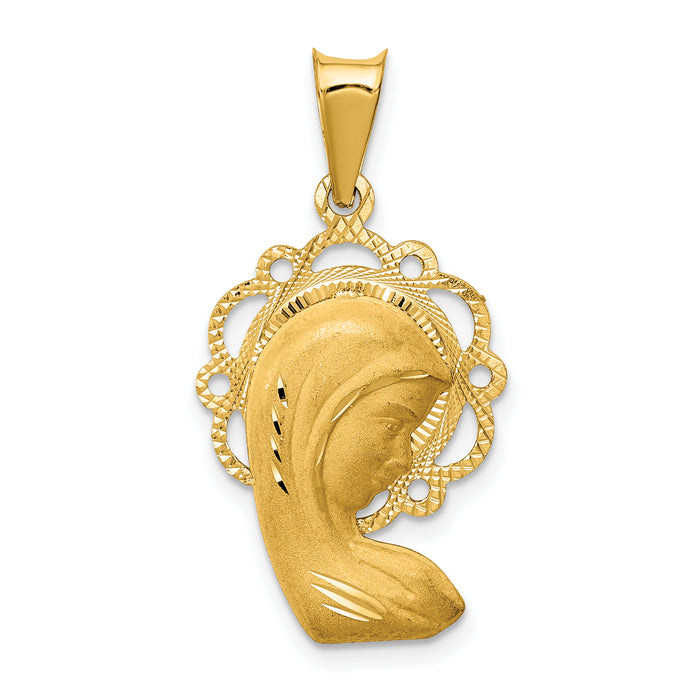 14k Satin and Polished Mary Pendant-K5654