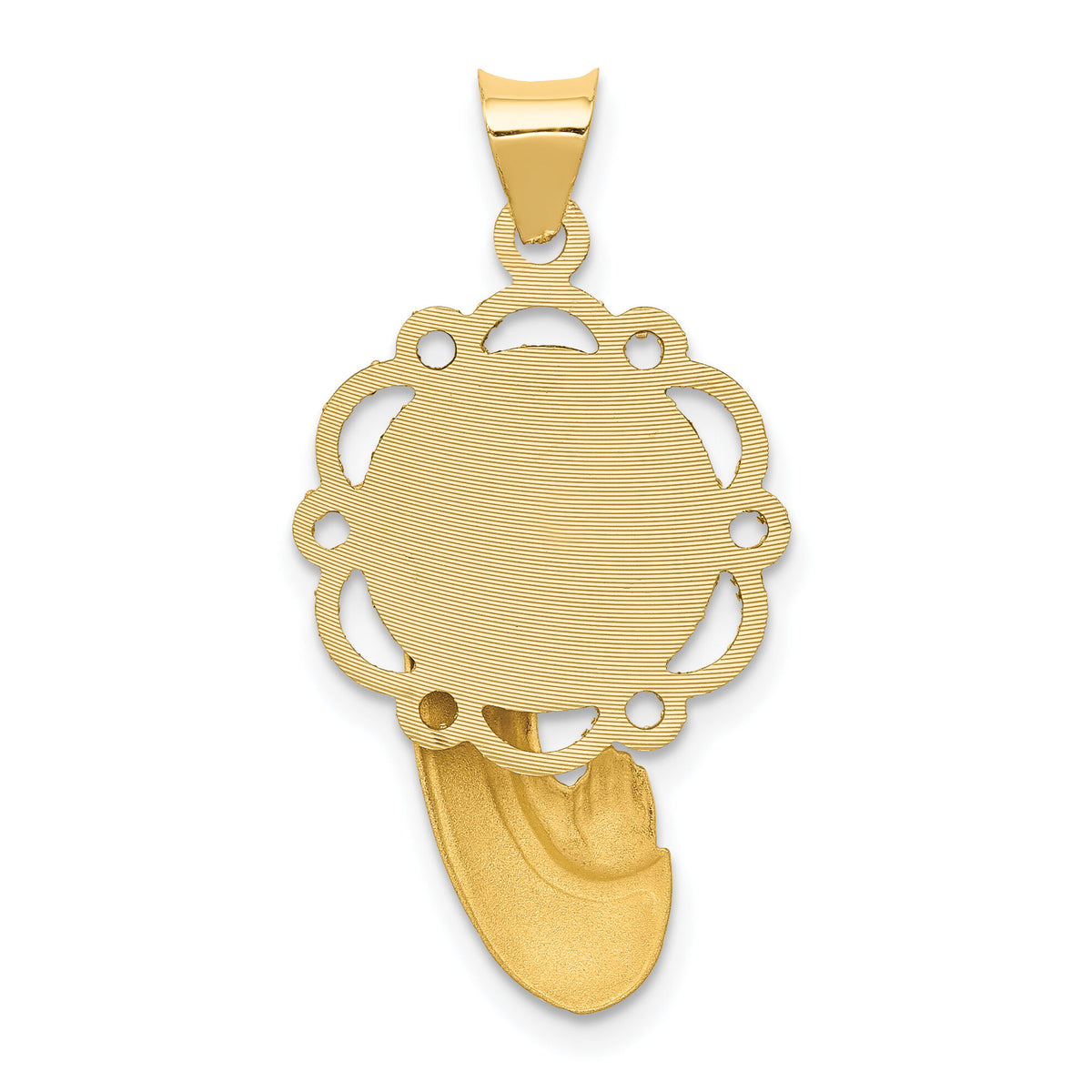 14k Satin and Polished Mary Pendant-K5655