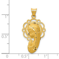 14k Satin and Polished Mary Pendant-K5655