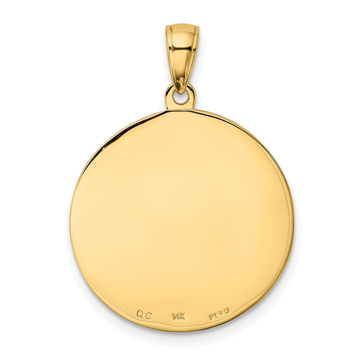 14k Saint Anthony Large Round Medal Pendant-K5657
