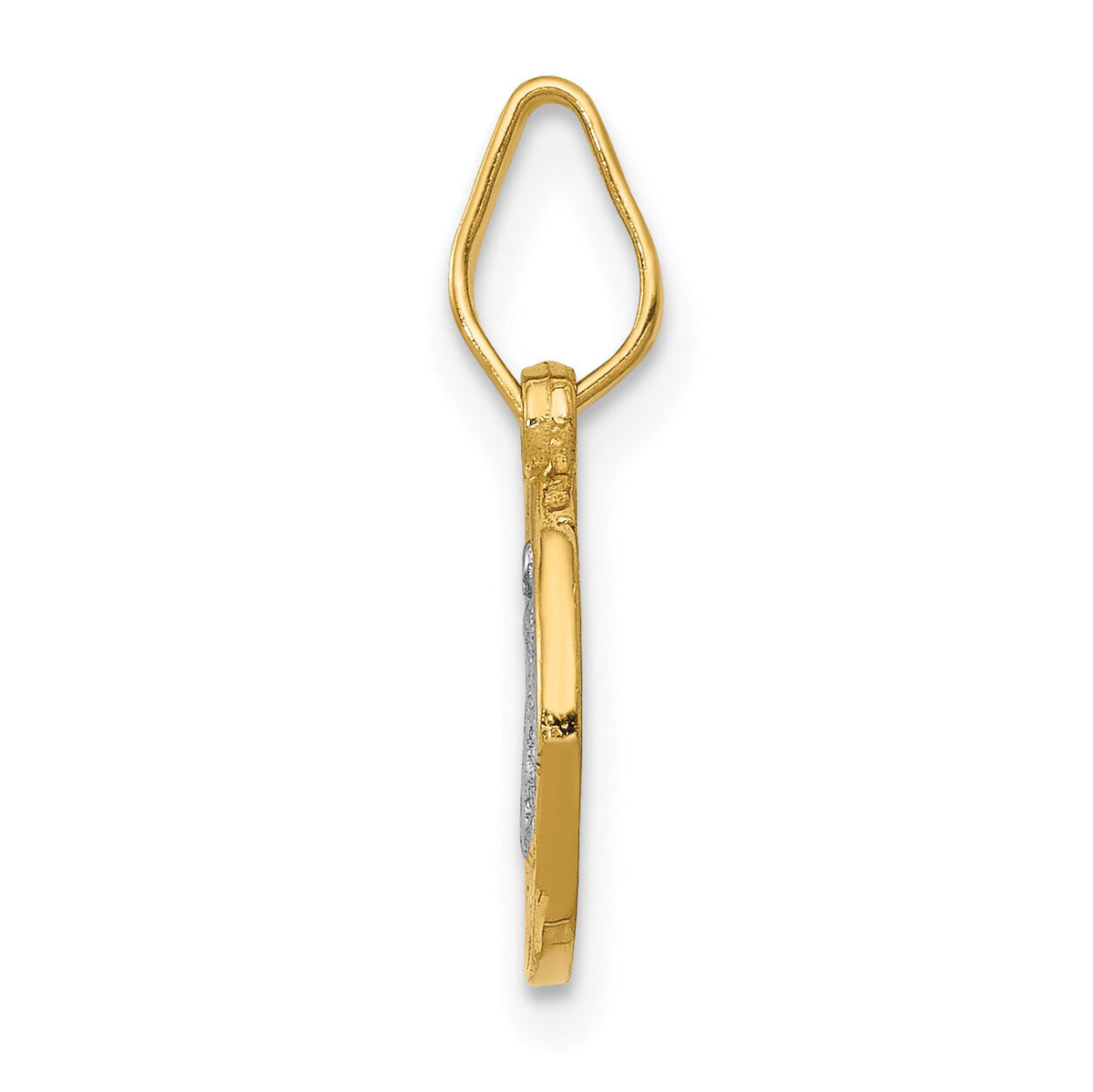 14k With Rhodium Circle St. Benedict Medal Pendant-K5661