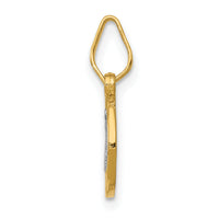 14k With Rhodium Circle St. Benedict Medal Pendant-K5661
