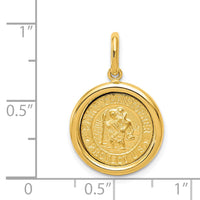 14K Polished And Satin St Christopher Medal Pendant-K5662