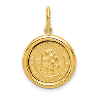 14K Polished And Satin St Christopher Medal Pendant-K5662