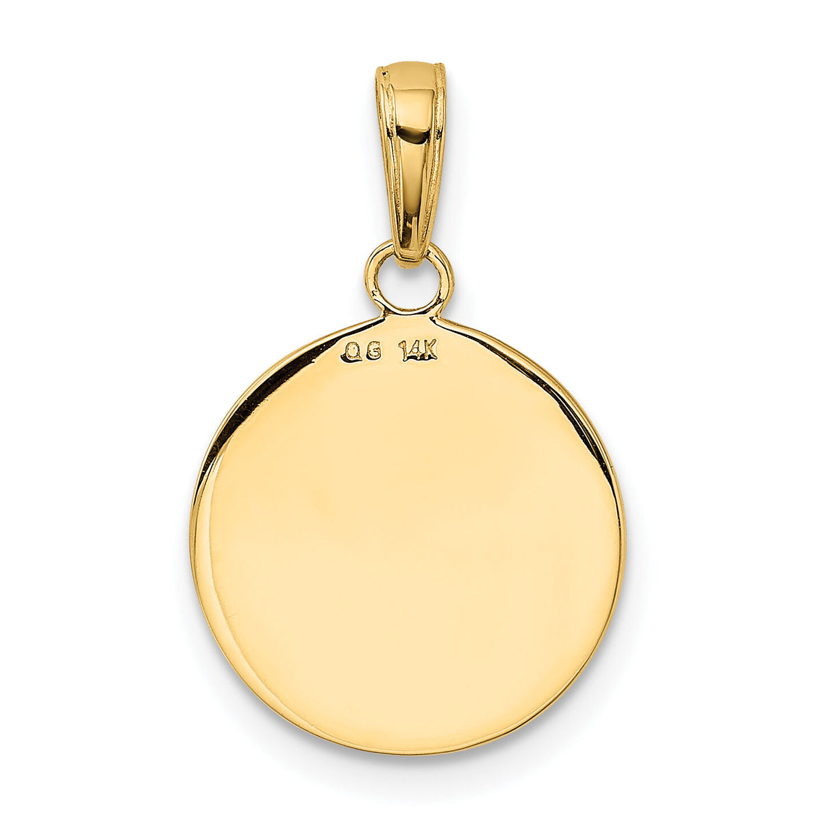 14K Gold Satin And Polished Saint Francis Medal Pendant-K5664