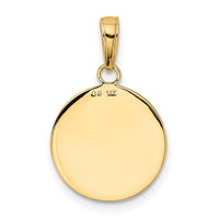 14K Gold Satin And Polished Saint Francis Medal Pendant-K5664