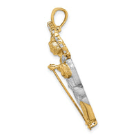 14K w/ Rhodium CZ D/C Polished St. Jude Pendant-K5665