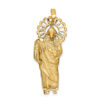 14K w/ Rhodium CZ D/C Polished St. Jude Pendant-K5665