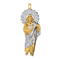 14K w/ Rhodium CZ D/C Polished St. Jude Pendant-K5665