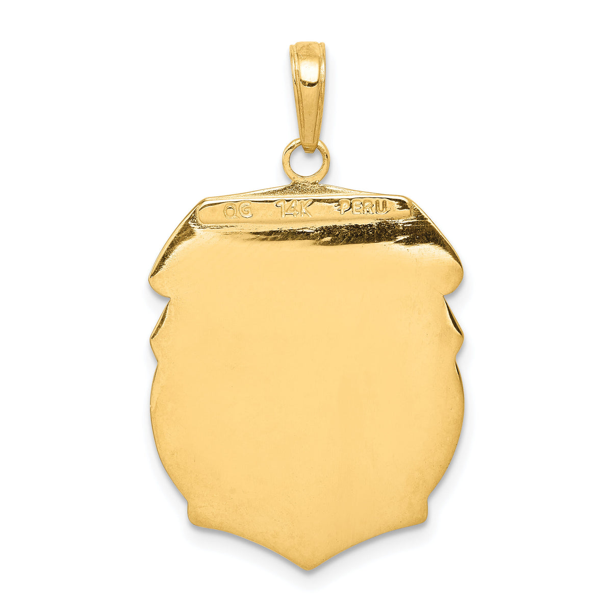 14K Gold Polished Large Saint Michael Protect Us Medal Pendant-K5667