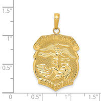 14K Gold Polished Large Saint Michael Protect Us Medal Pendant-K5667