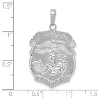 14K White Gold Polished Large Saint Michael Protect Us Medal Pendant-K5667W