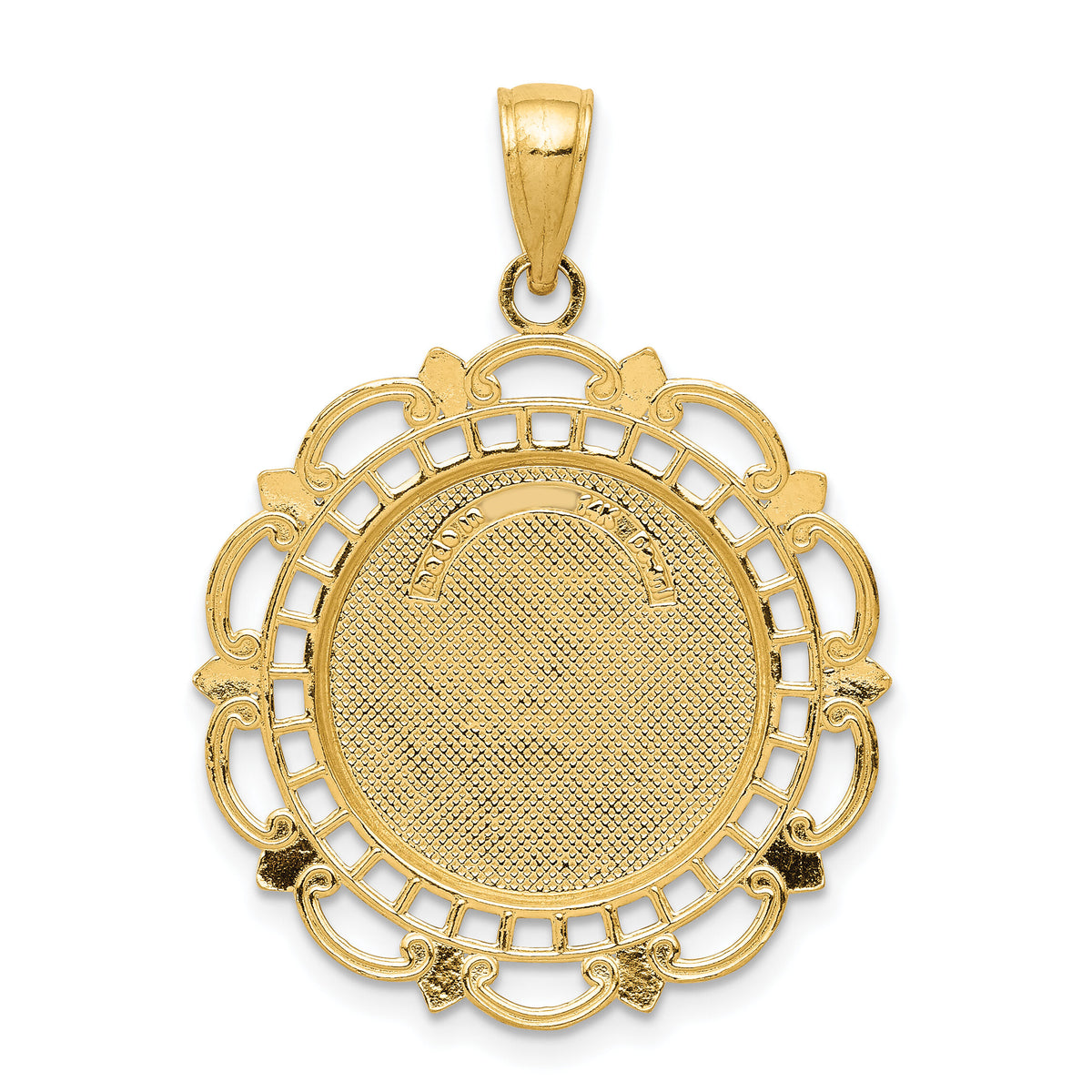 14K Gold Polished / Satin Saint Michael Medal Pendant-K5668