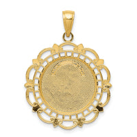 14K Gold Polished / Satin Saint Michael Medal Pendant-K5668
