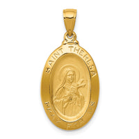 14k Saint Theresa Oval Medal Pendant-K5669