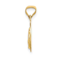 14K w/Rose and White Rhodium D/C  Baptism Pendant-K5674